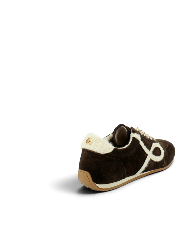 Basket fine cuir chocolat| Zan