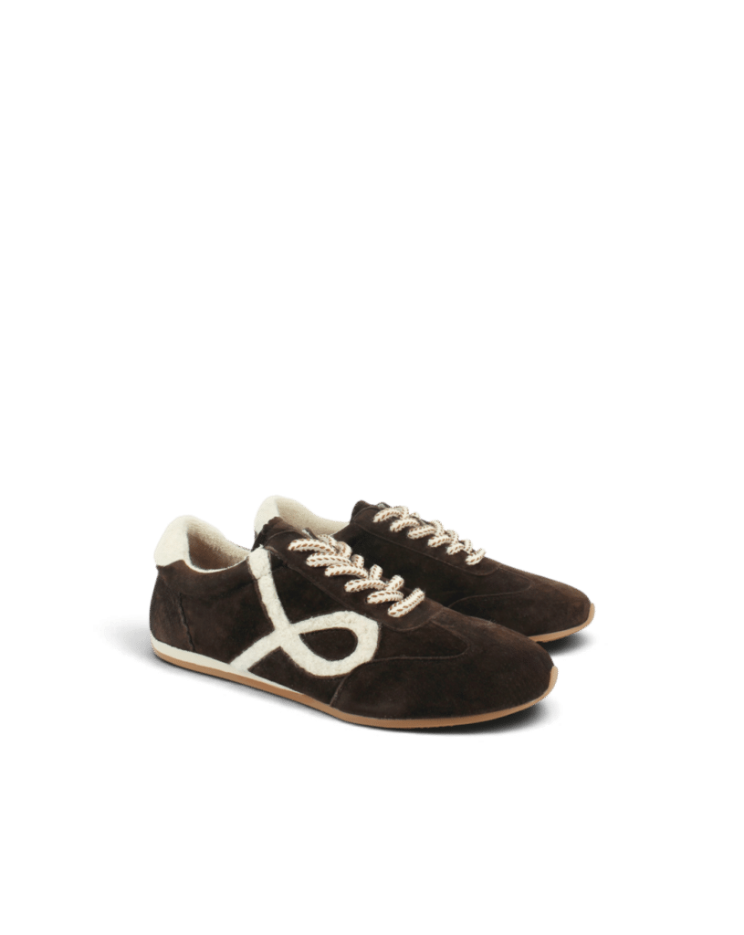 Basket fine cuir chocolat| Zan