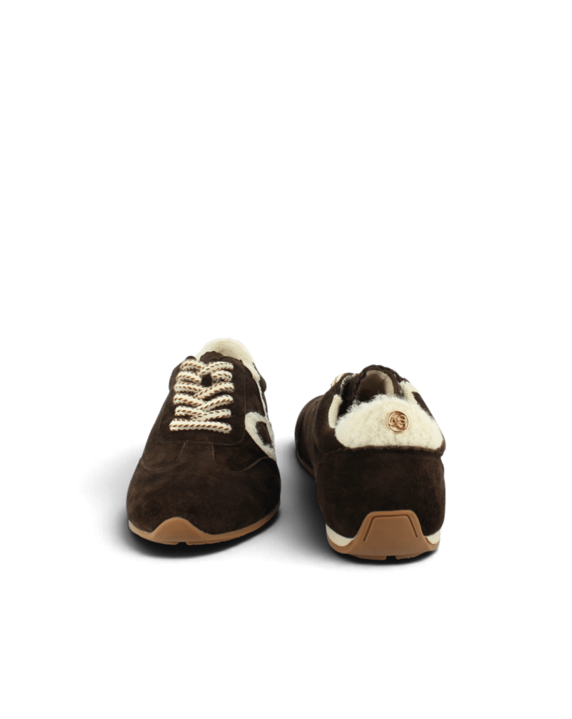 Basket fine cuir chocolat| Zan