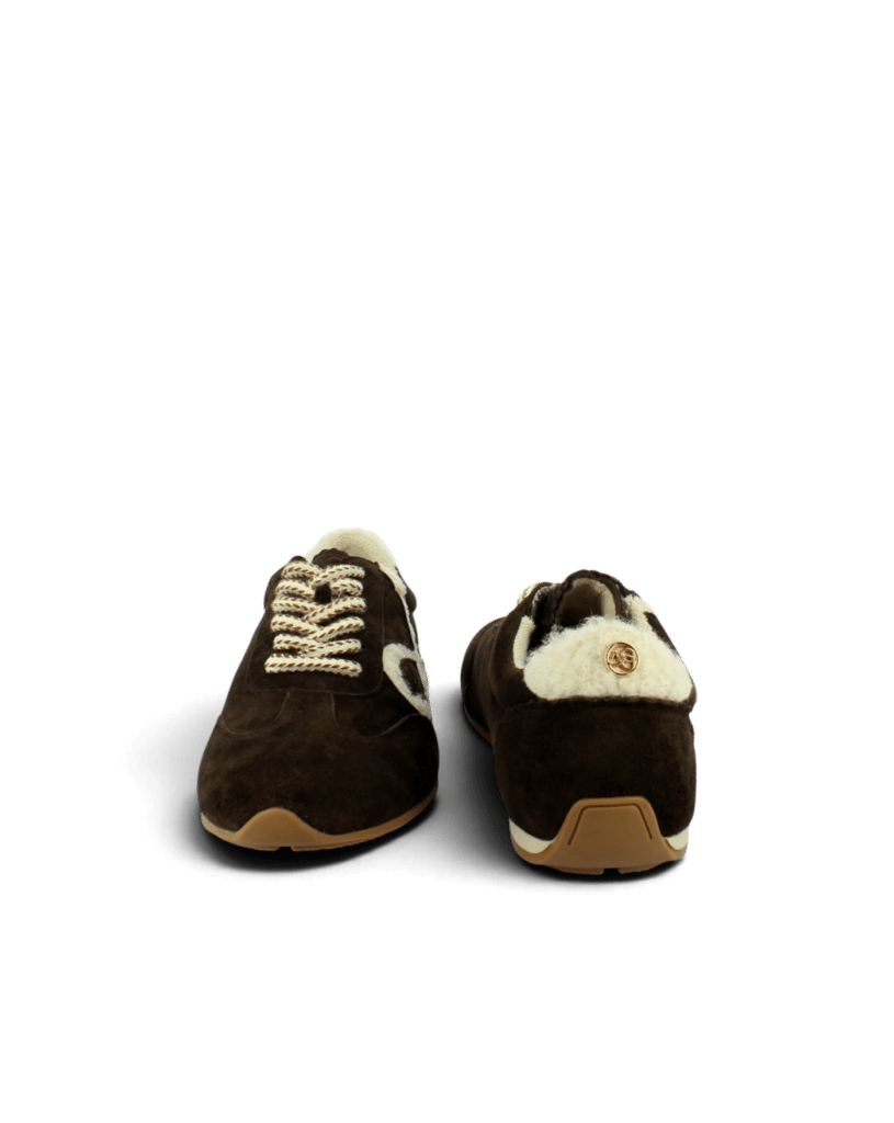 Basket fine cuir chocolat| Zan