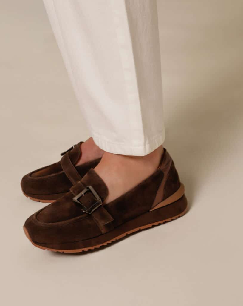 Mocassin basket femme chocolat