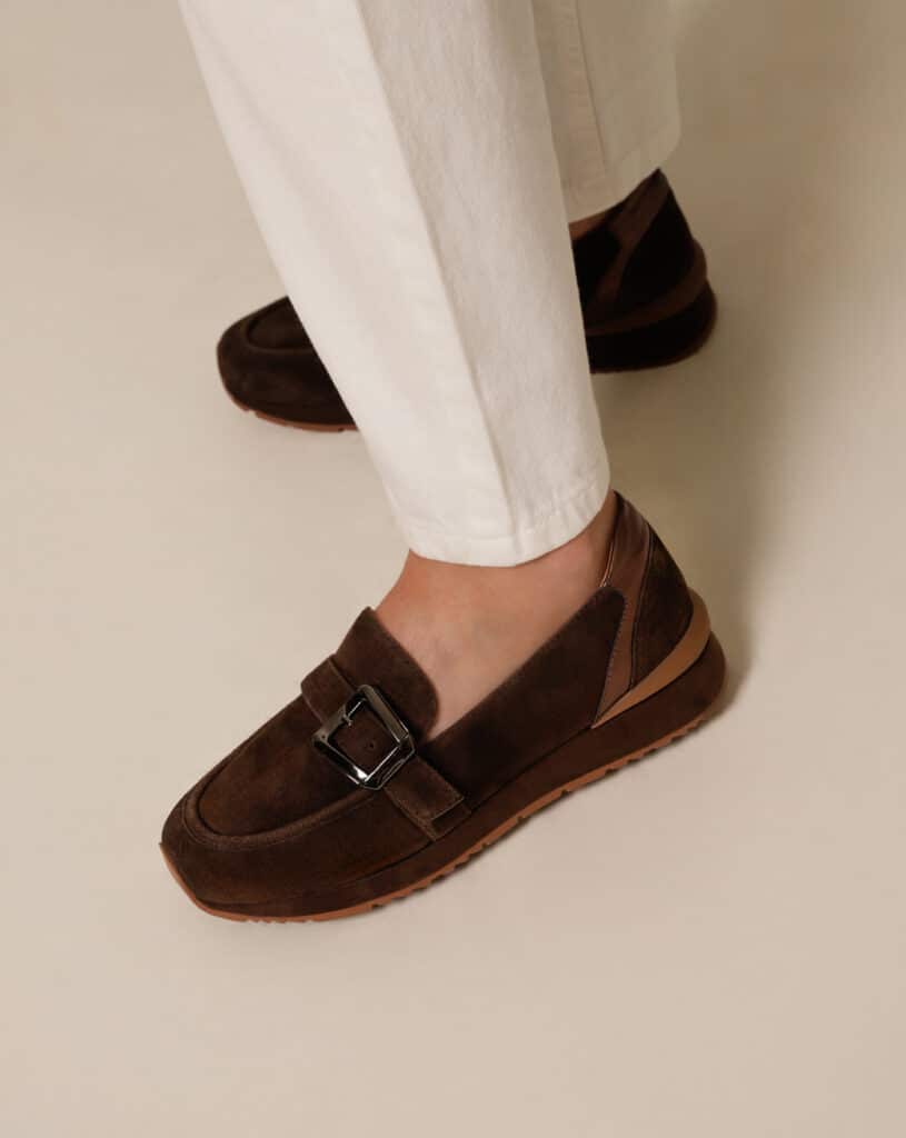 Mocassin basket femme chocolat
