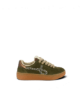 Basket femme cuir kaki Alfa1