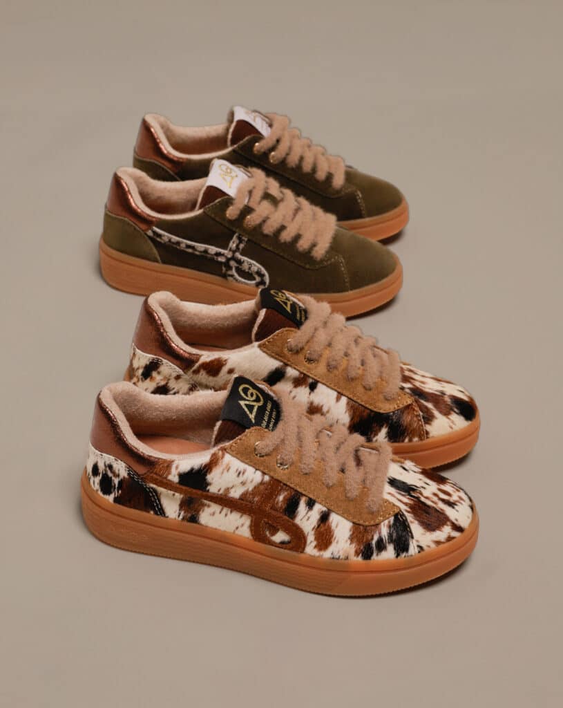 Basket femme cuir kaki Alfa1
