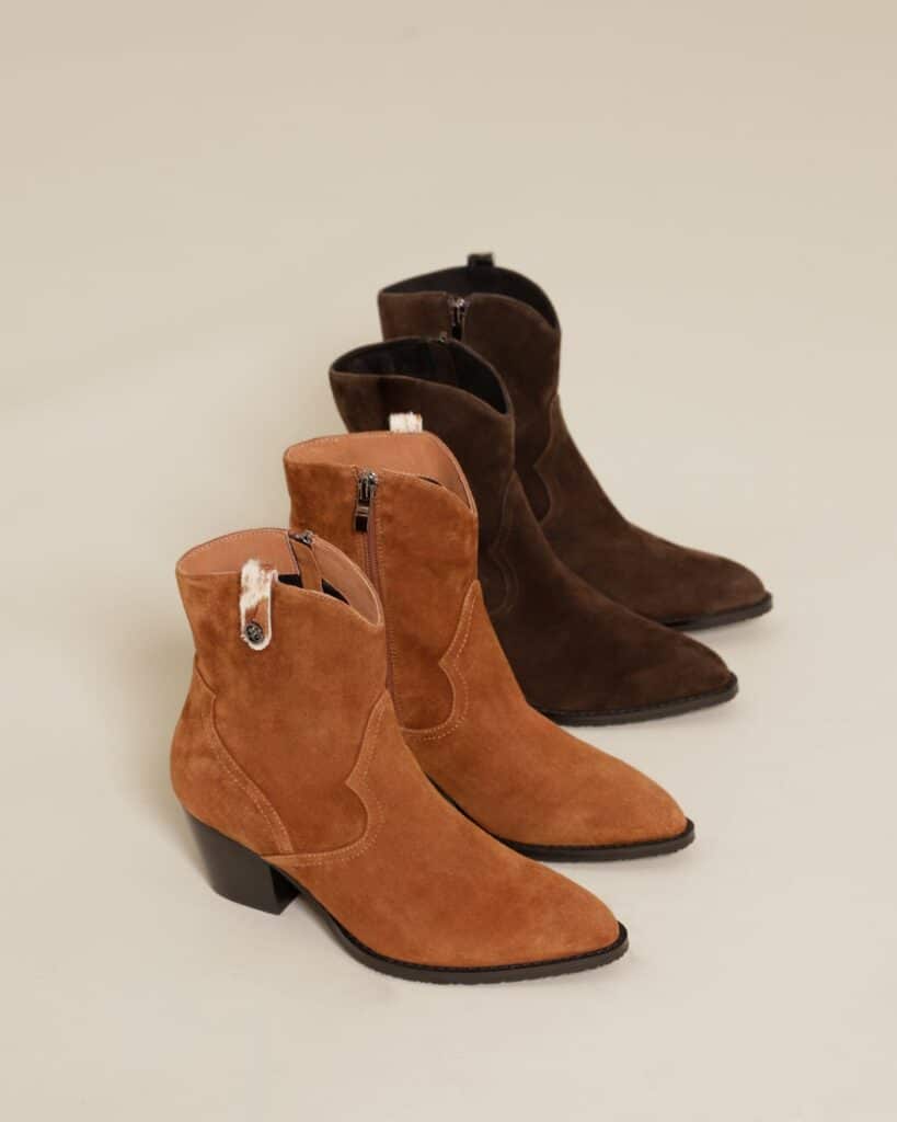Bottine santiag femme en cuir