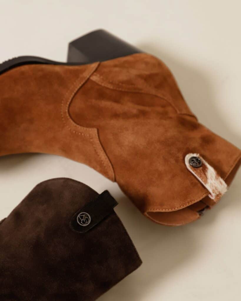Bottine santiag femme en cuir