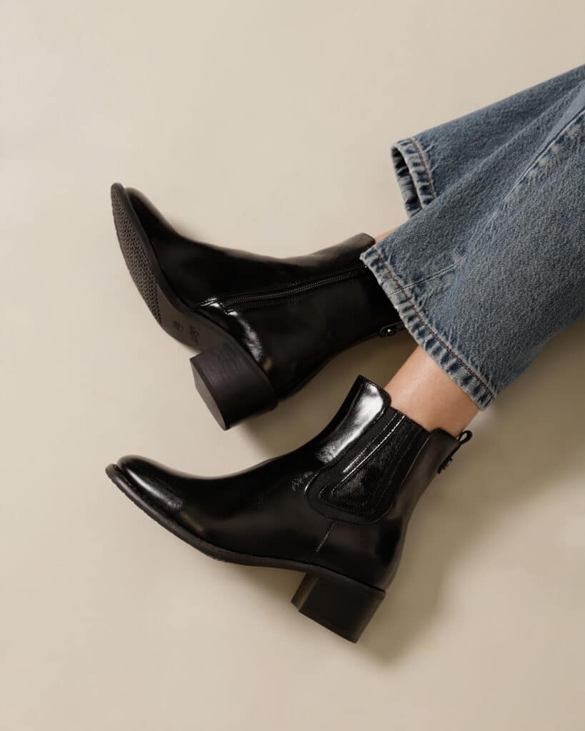 Bottine noire cuir femme Daka