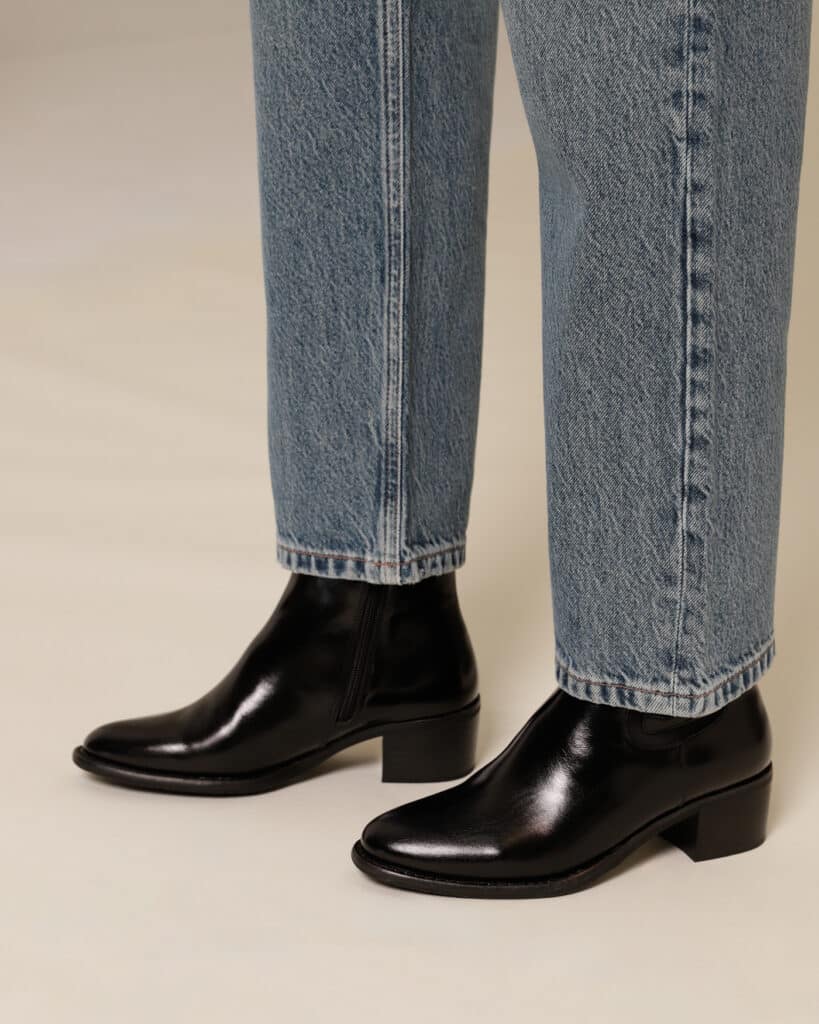 Bottine noire cuir femme Daka