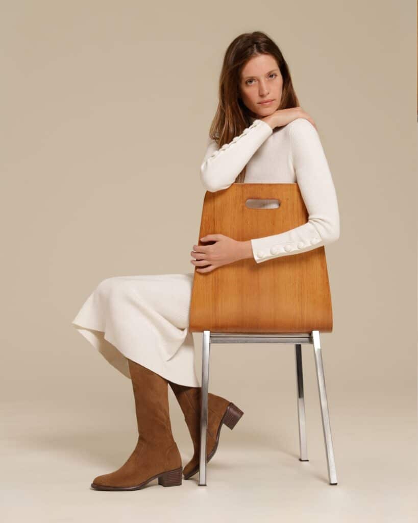 Botte stretch camel femme Desia