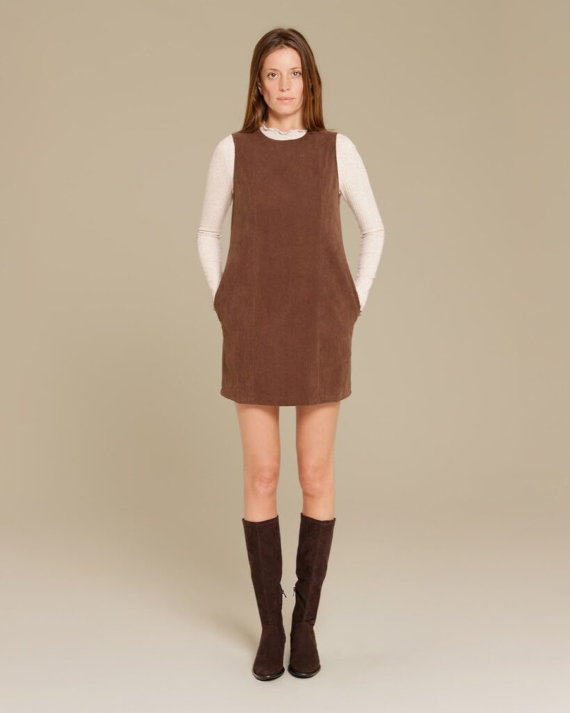 Bottes hautes en stretch marron