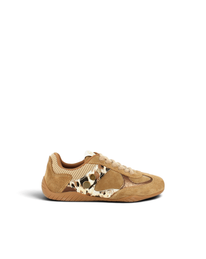 Basket bi matière femme noix poney Dragon