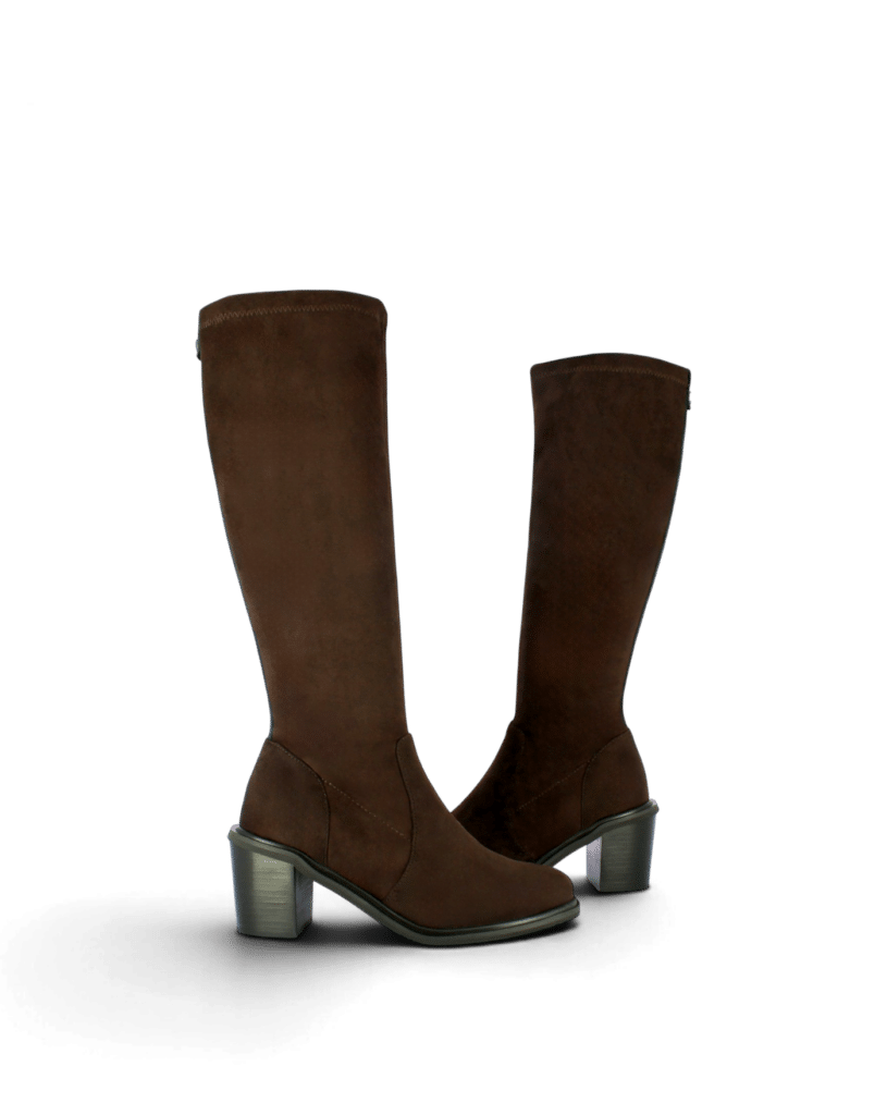 Botte haute femme cuir figue marron