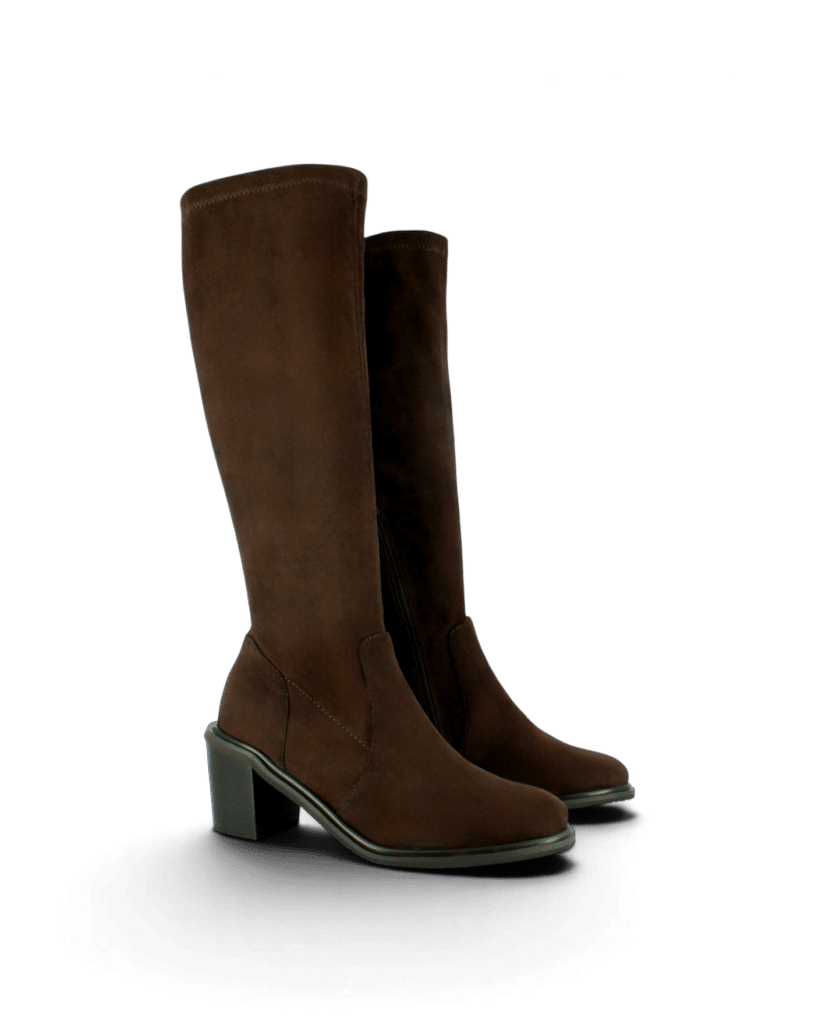 Botte haute femme cuir figue marron