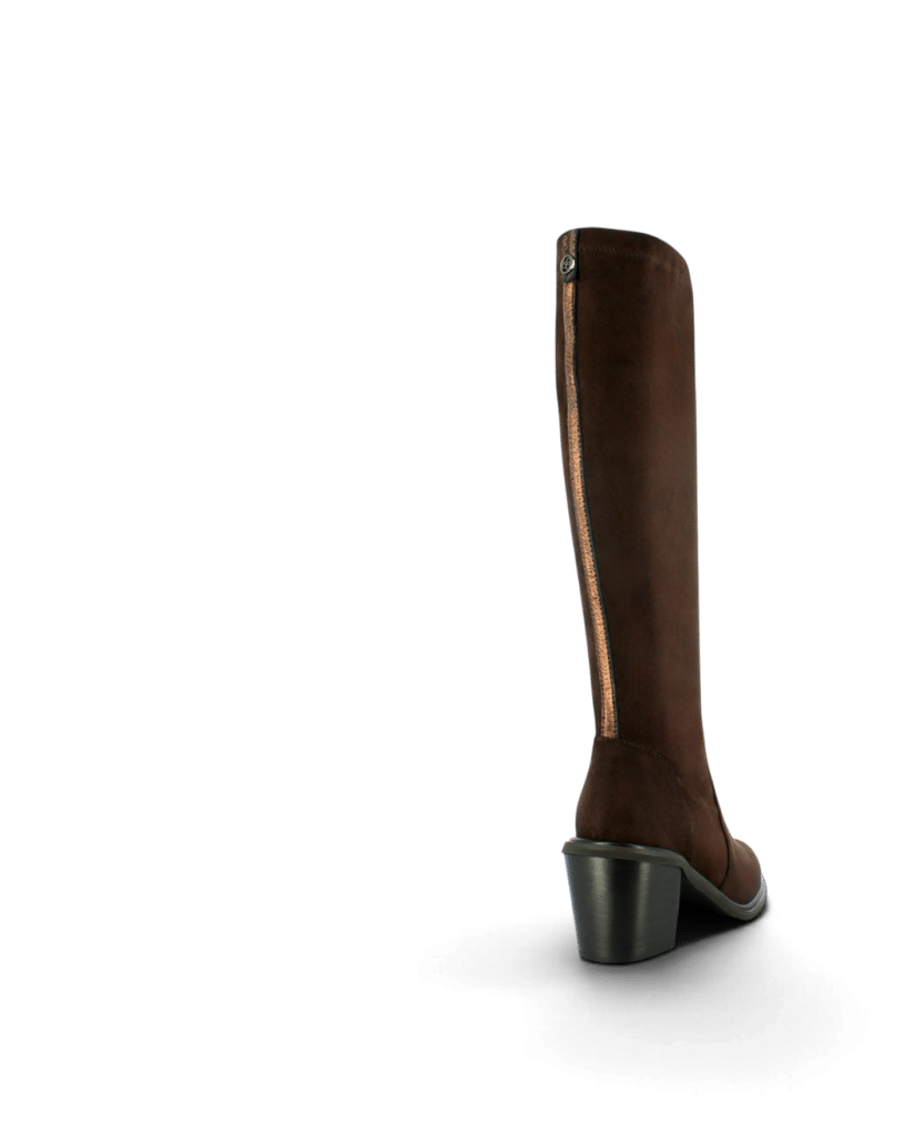 Botte haute femme cuir figue marron