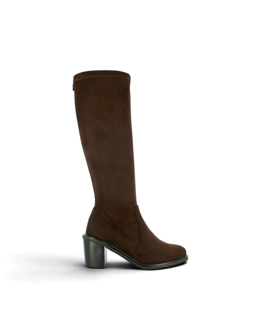 Botte haute femme cuir figue marron