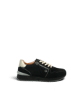 Basket femme cuir velours noir Yapo