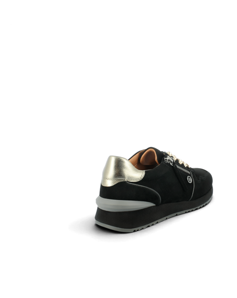 Basket femme cuir velours noir Yapo